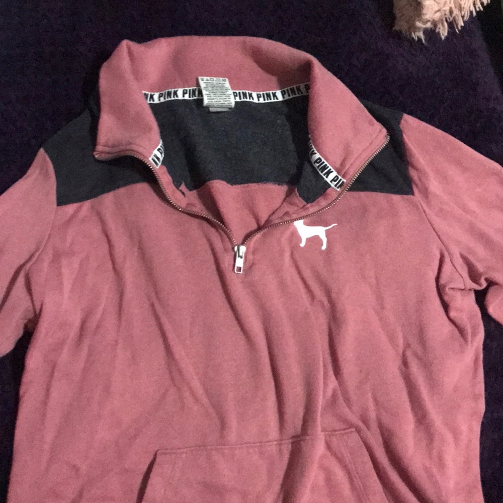 Pink half zip sweater